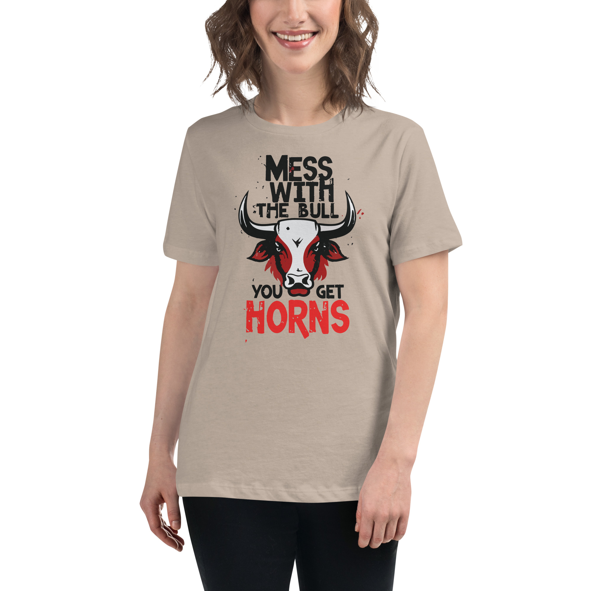 womens-relaxed-t-shirt-heather-stone-front-6832e30a46a72.jpg Don't Mess Women's Relaxed T-Shirt
