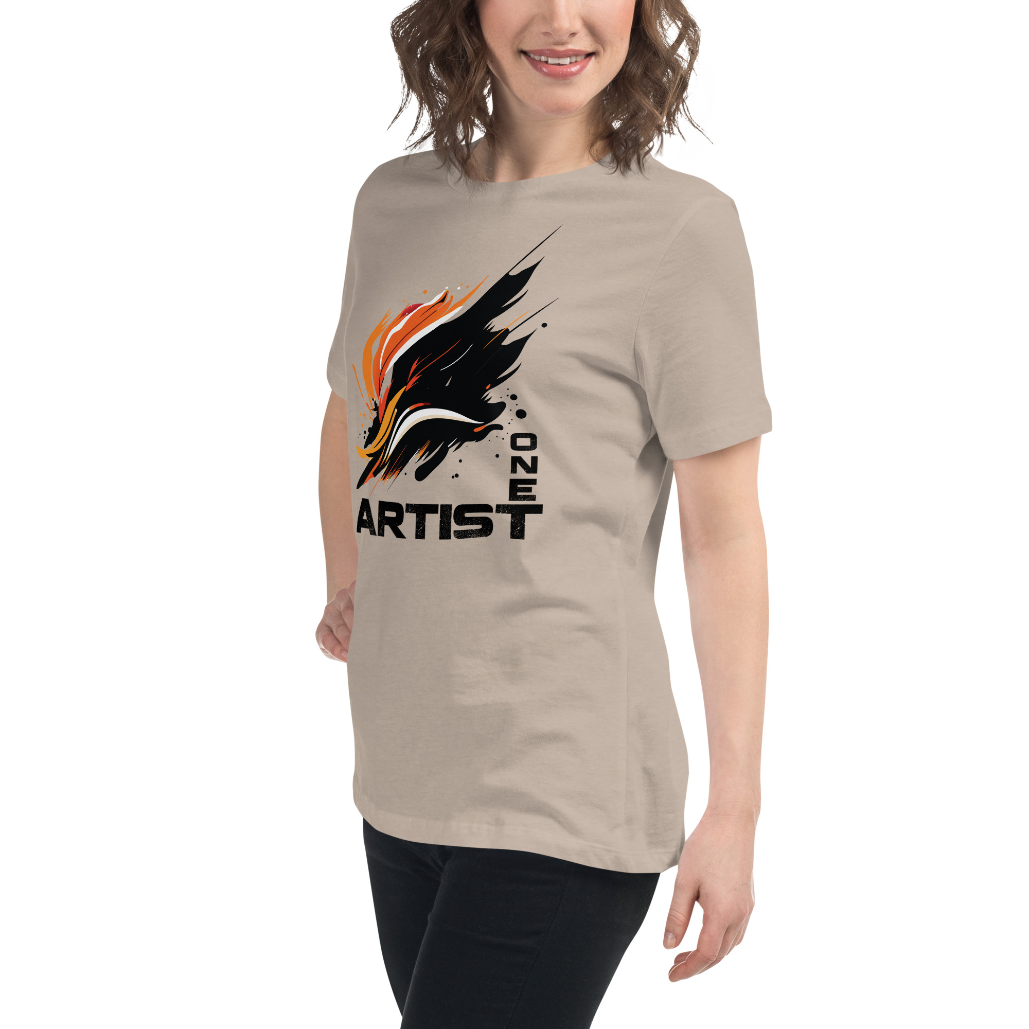 womens-relaxed-t-shirt-heather-stone-left-front-6832e17d4b044.jpg Artist One Women's Relaxed T-Shirt
