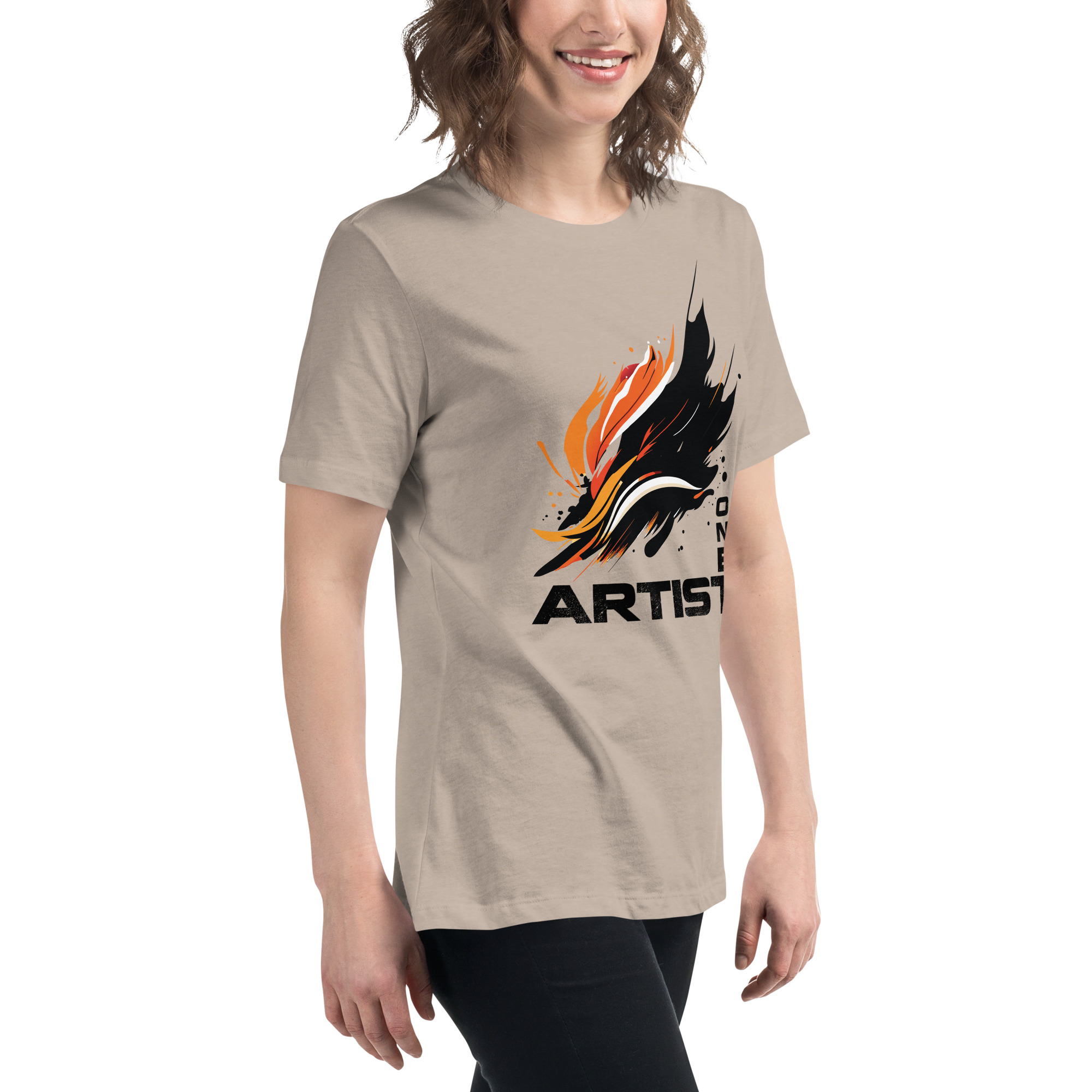 womens-relaxed-t-shirt-heather-stone-right-front-6832e17d4da7f.jpg Artist One Women's Relaxed T-Shirt