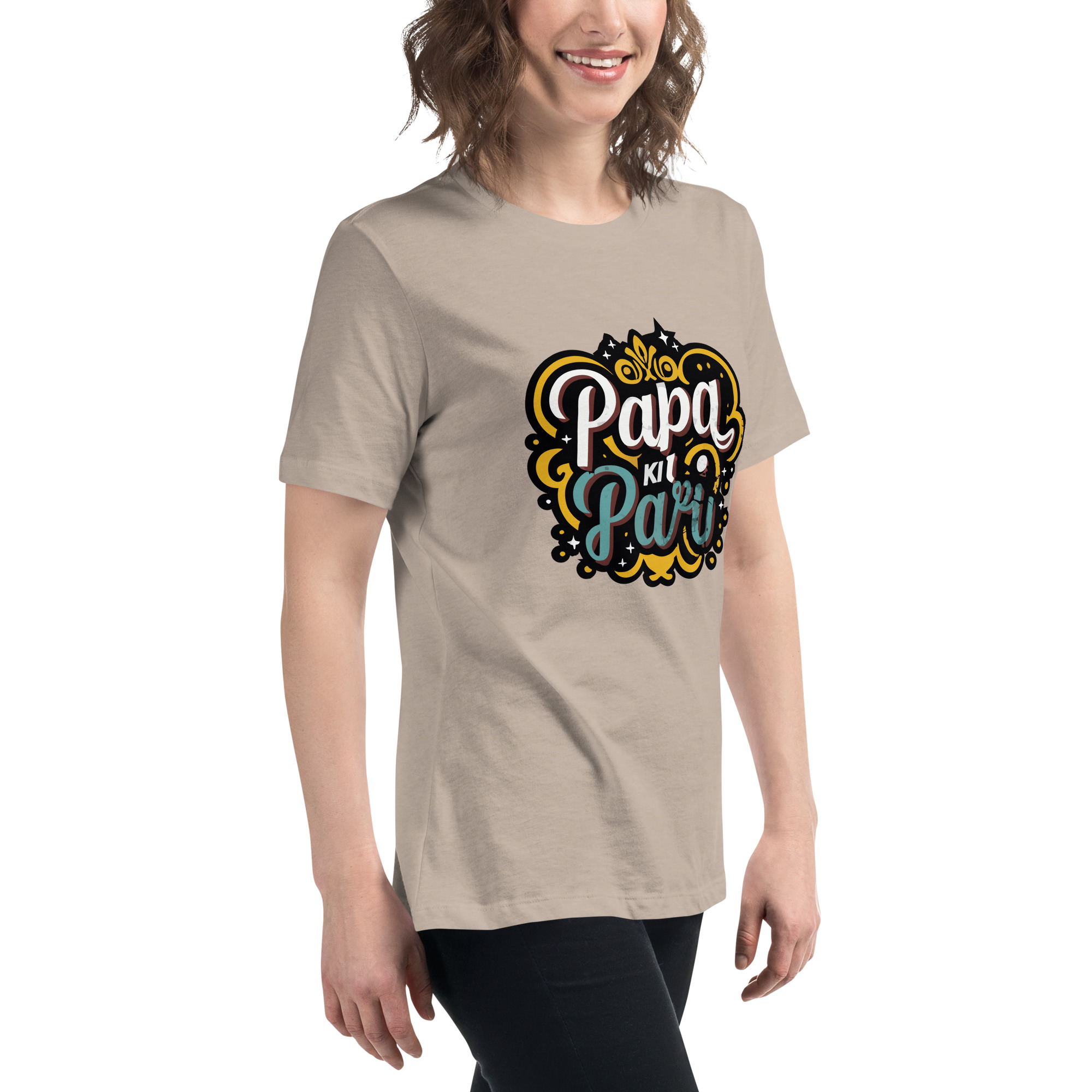 womens-relaxed-t-shirt-heather-stone-right-front-6832e1e7b0dcf.jpg Papa ki Pari Women's Relaxed T-Shirt