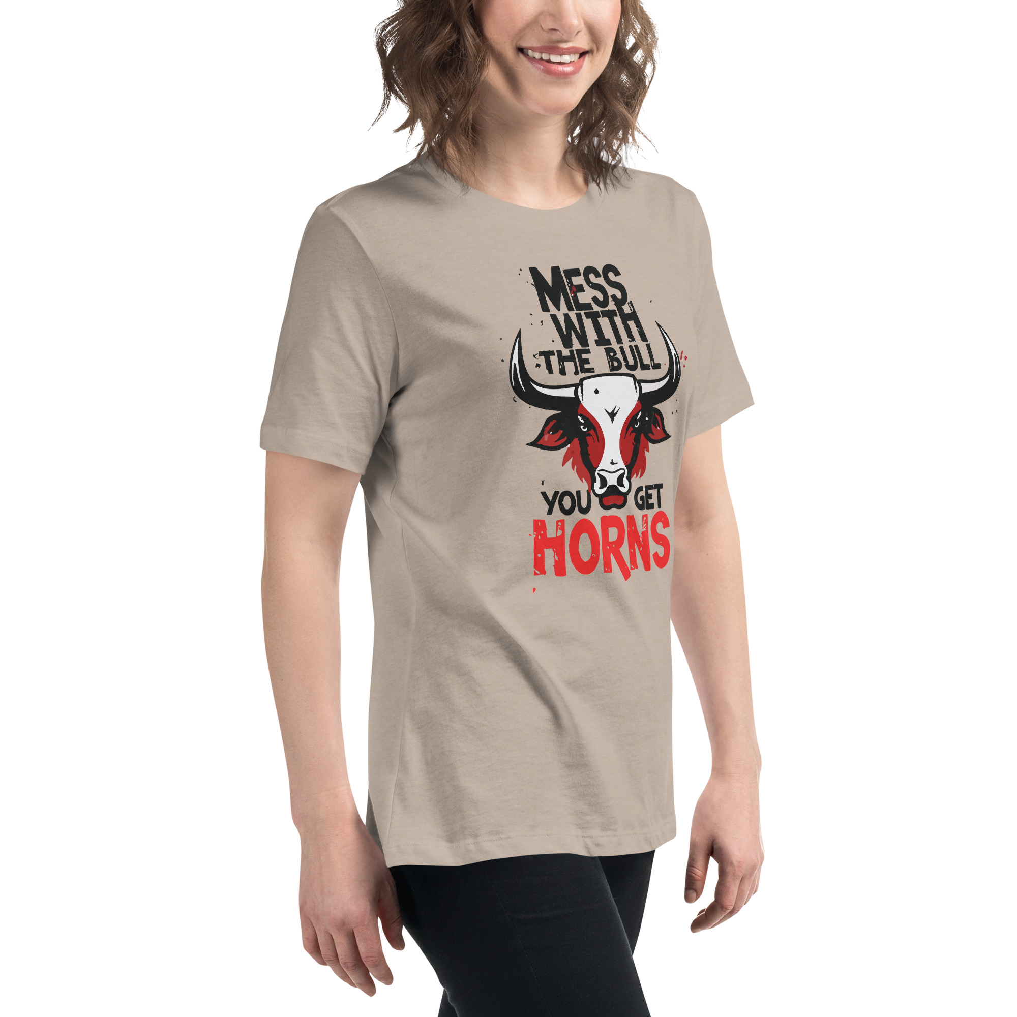 womens-relaxed-t-shirt-heather-stone-right-front-6832e30a4b6a3.jpg Don't Mess Women's Relaxed T-Shirt