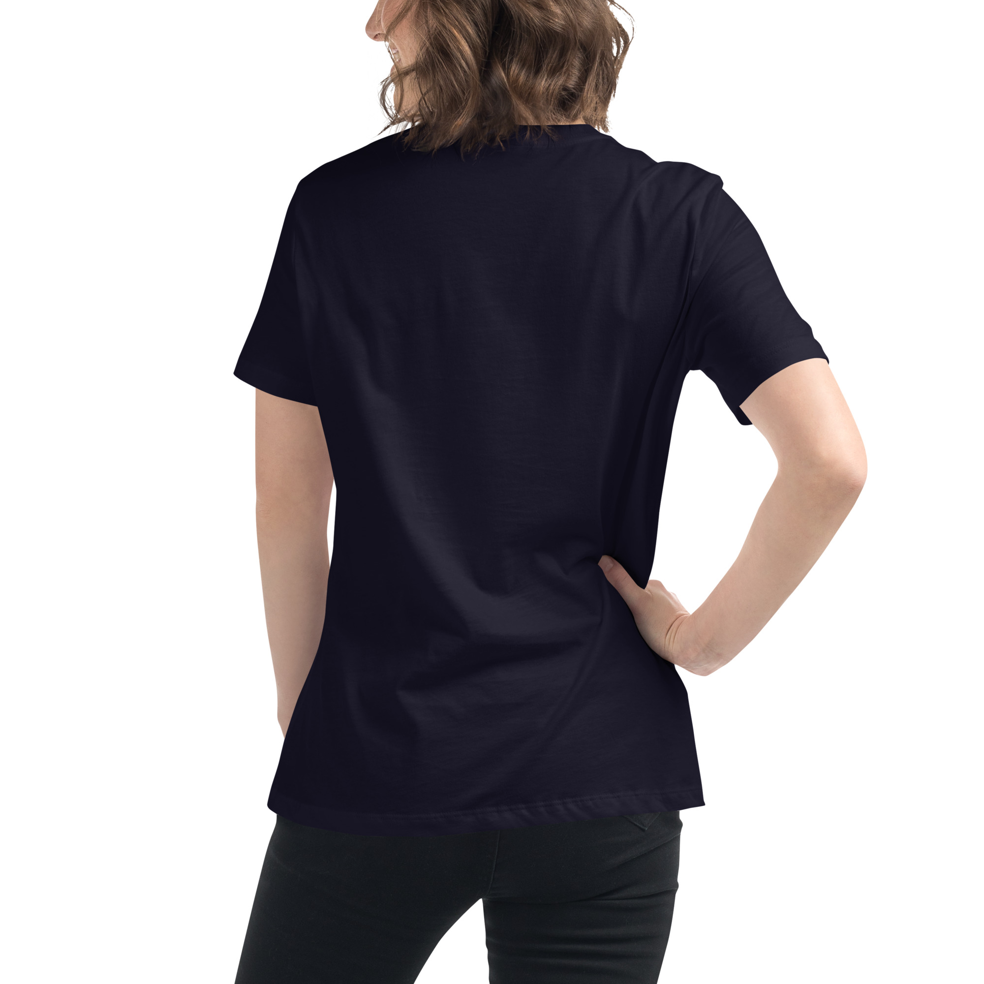 womens-relaxed-t-shirt-navy-back-68346f2e42af5.jpg Beauty Brains Women's Relaxed T-Shirt