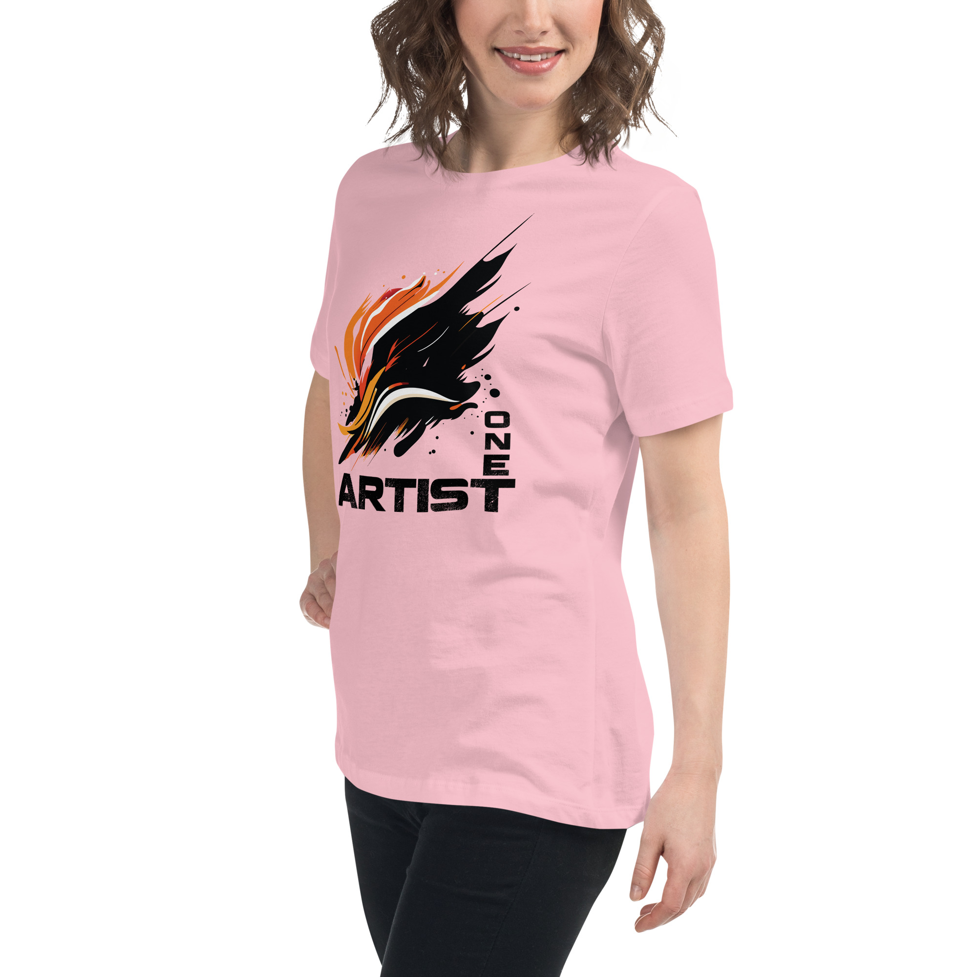 womens-relaxed-t-shirt-pink-left-front-6832e17d54649.jpg Artist One Women's Relaxed T-Shirt
