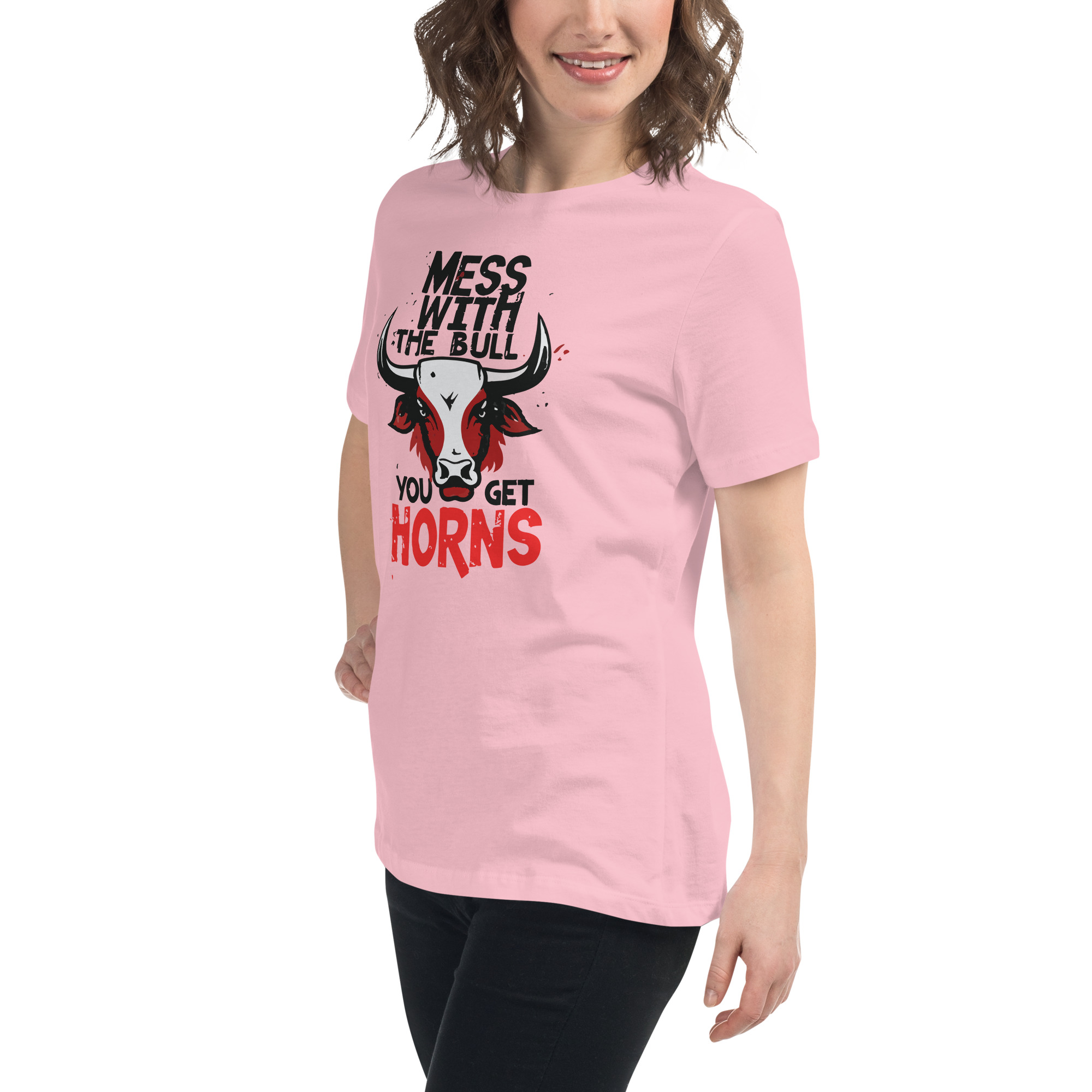 womens-relaxed-t-shirt-pink-left-front-6832e30a52d74.jpg Don't Mess Women's Relaxed T-Shirt