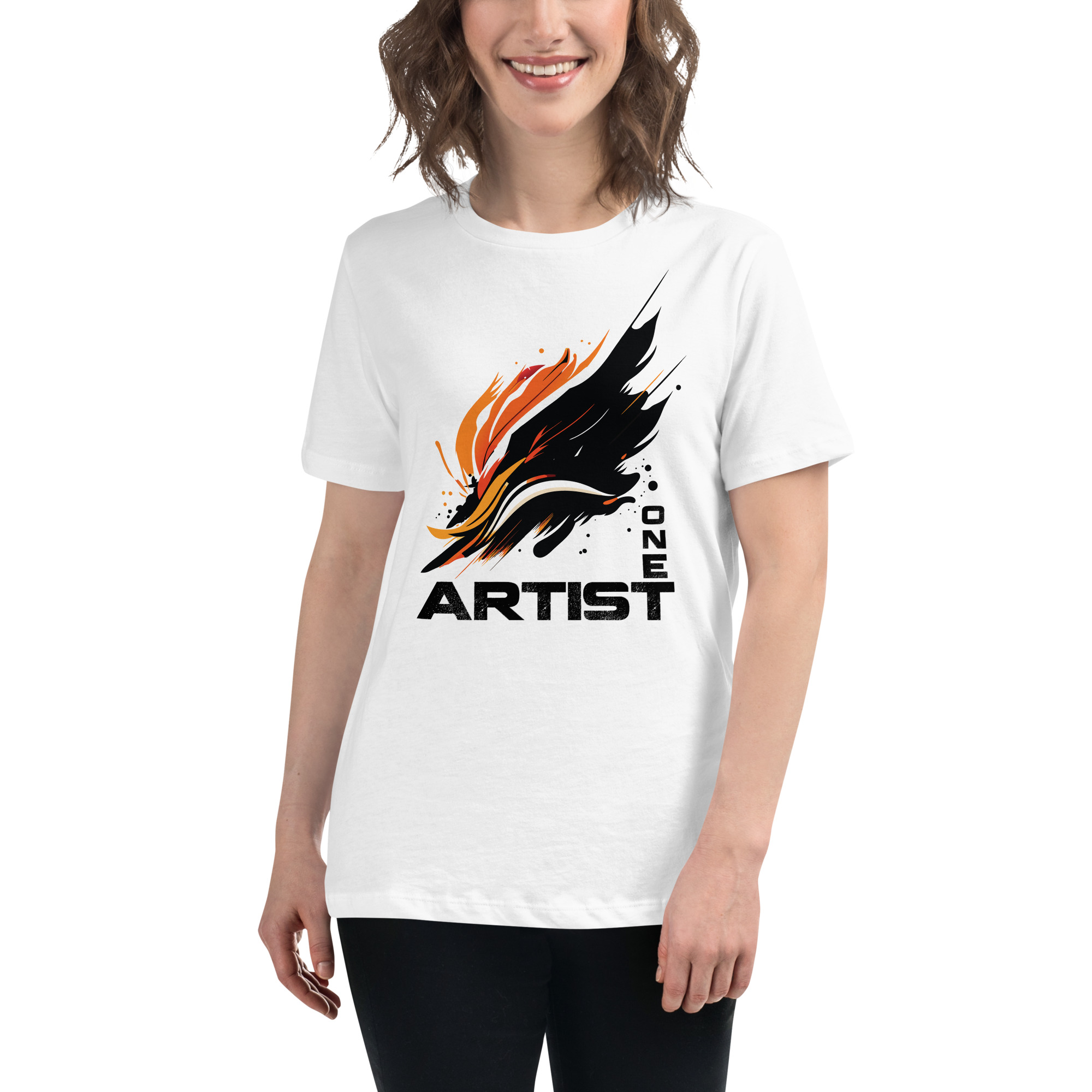 womens-relaxed-t-shirt-white-front-6832e17d63f65.jpg Artist One Women's Relaxed T-Shirt