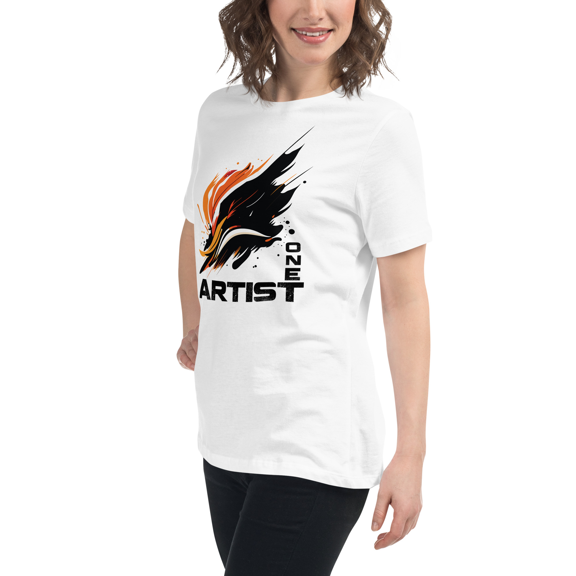 womens-relaxed-t-shirt-white-left-front-6832e17d683b6.jpg Artist One Women's Relaxed T-Shirt