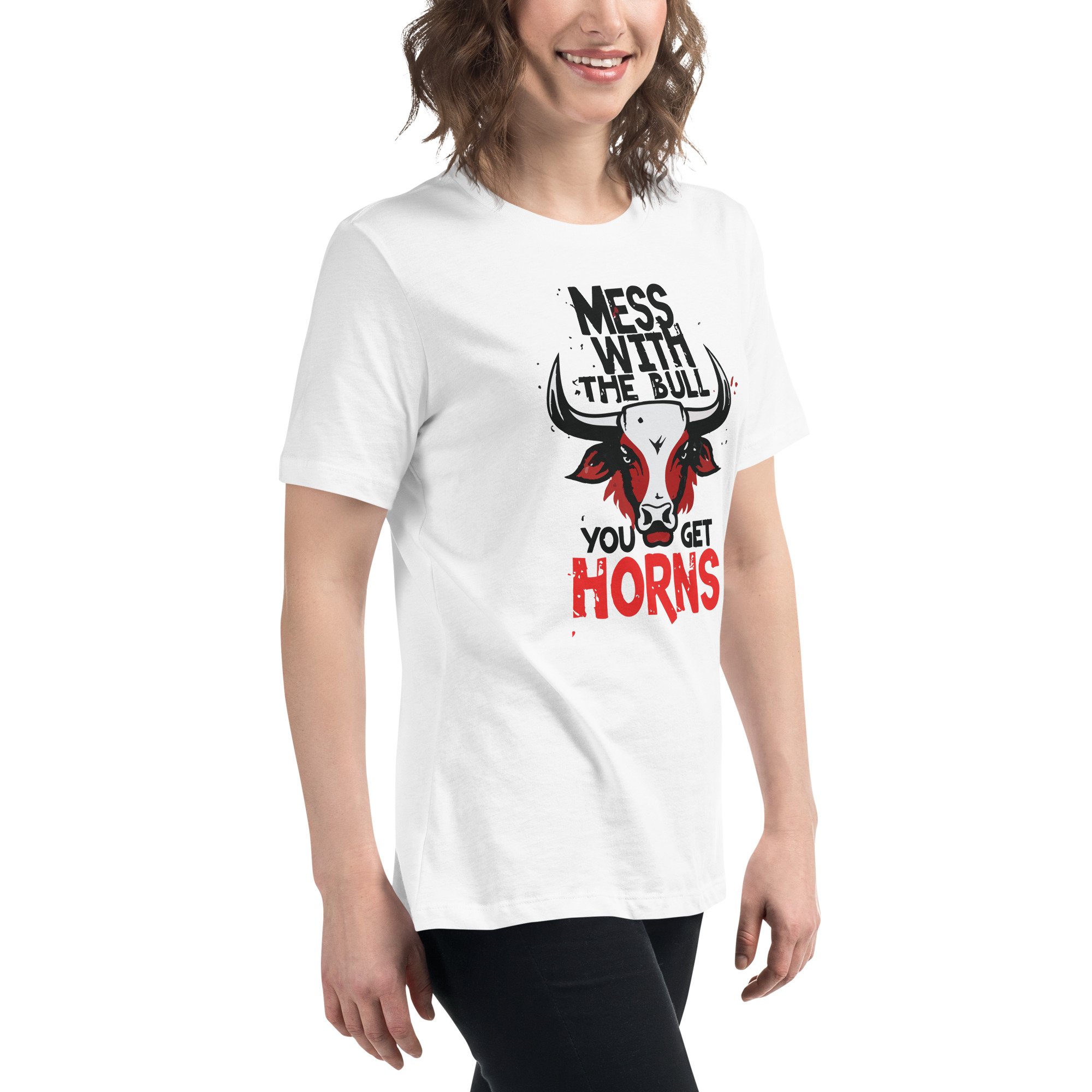 womens-relaxed-t-shirt-white-right-front-6832e30a6c4c8.jpg Don't Mess Women's Relaxed T-Shirt