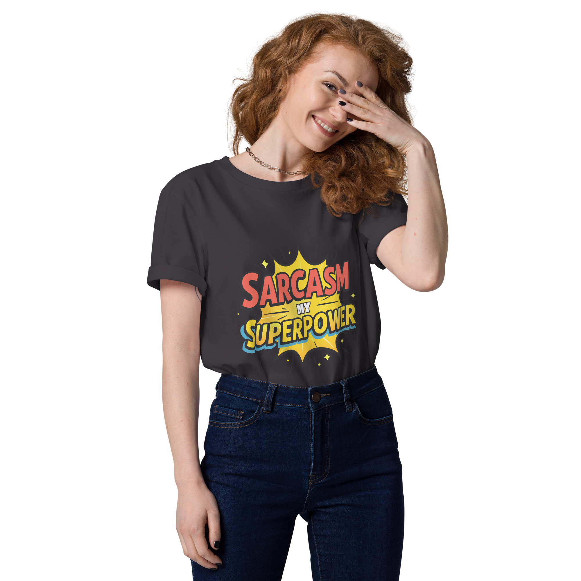 unisex-organic-cotton-t-shirt-anthracite-front-6871d8cf9da5c.jpg Sarcasm Unisex organic cotton t-shirt