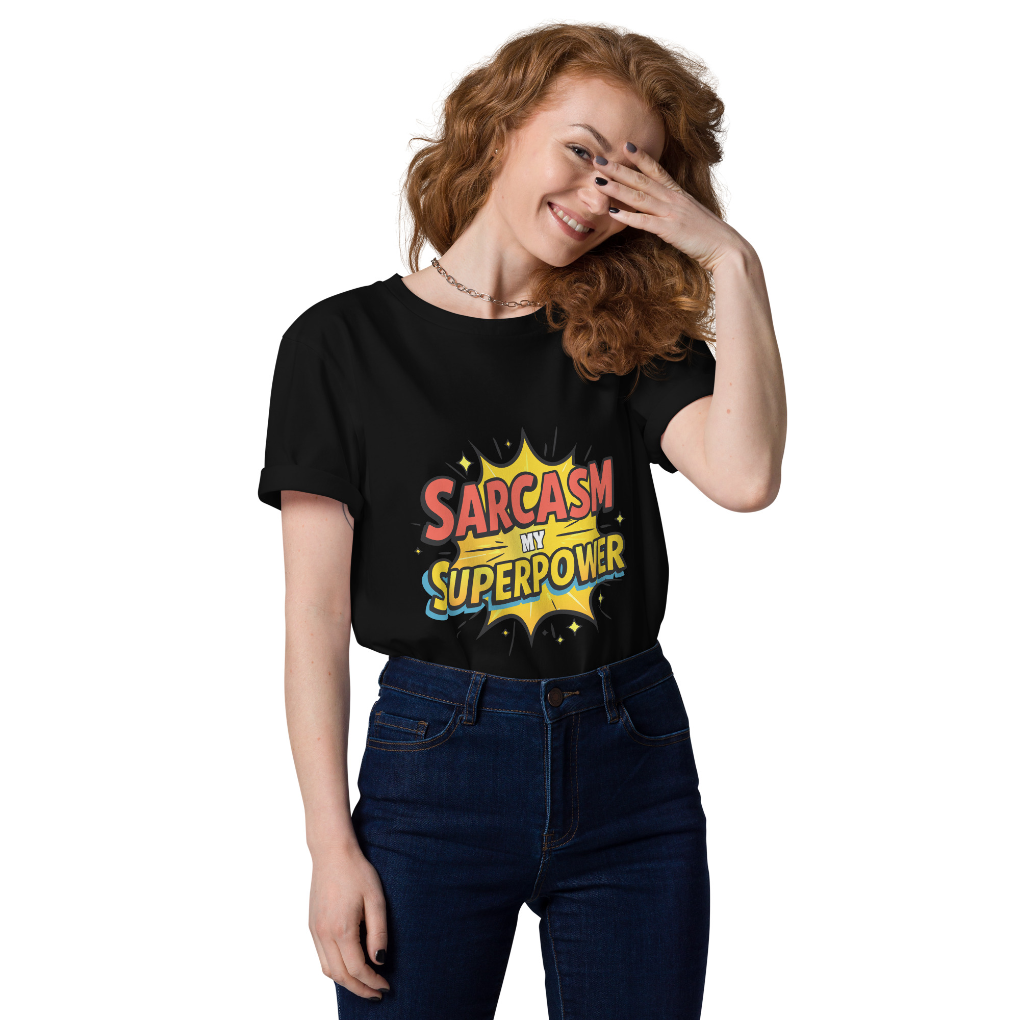 unisex-organic-cotton-t-shirt-black-front-6871d8cf8b57e.jpg Sarcasm Unisex organic cotton t-shirt