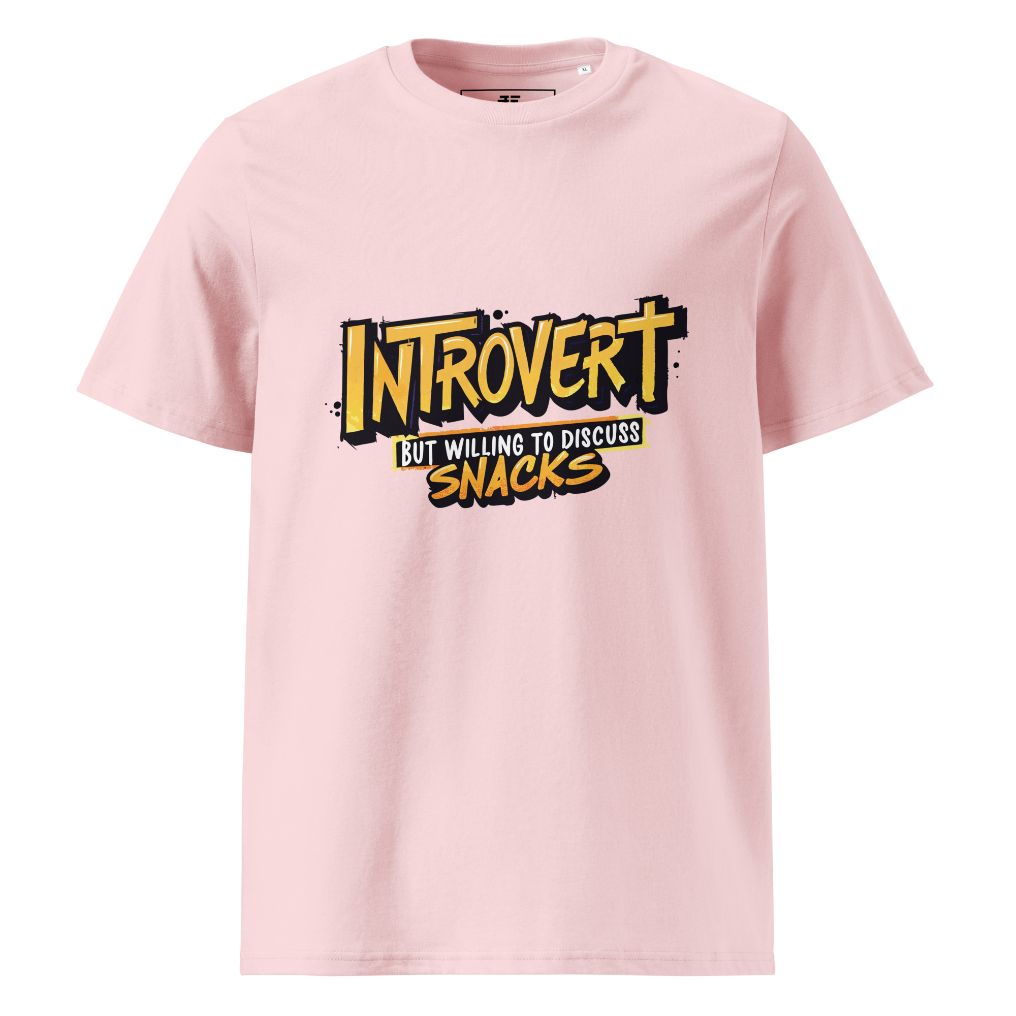 unisex-organic-cotton-t-shirt-cotton-pink-front-6871d5321ed3e.jpg Introvert Unisex organic cotton t-shirt