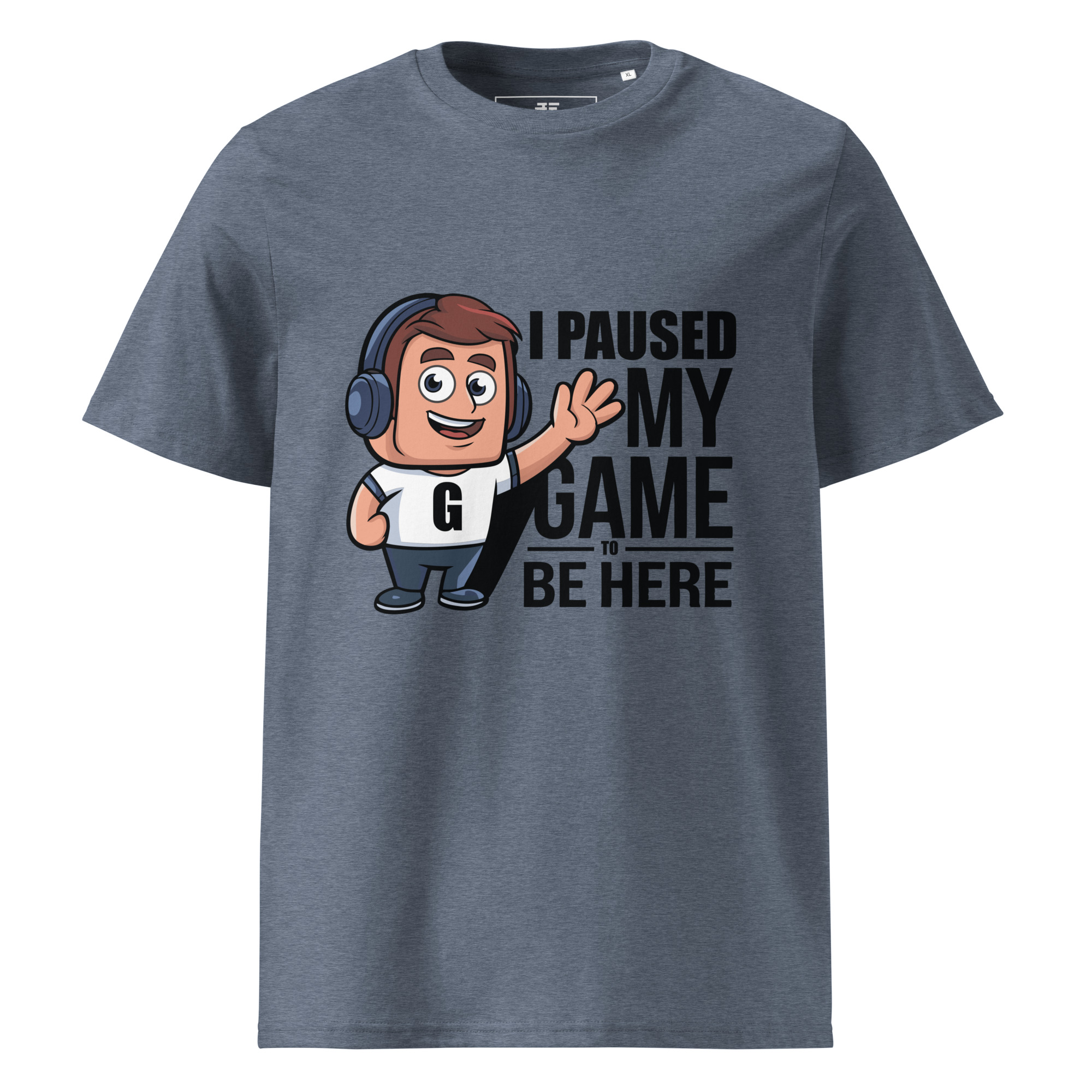 unisex-organic-cotton-t-shirt-dark-heather-blue-front-6871d03b47ba4.jpg Gamer Unisex organic cotton t-shirt
