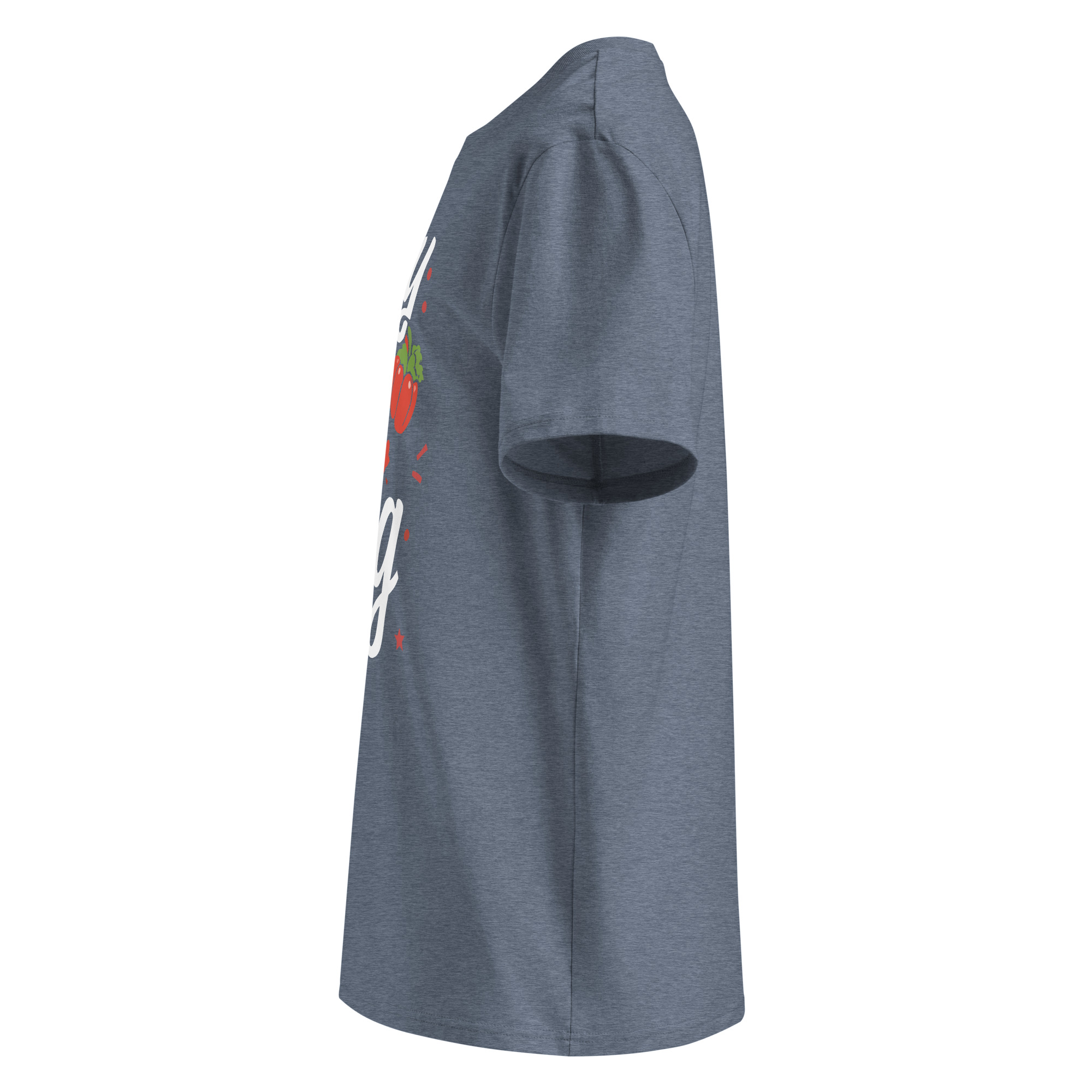 unisex-organic-cotton-t-shirt-dark-heather-blue-left-6871cf5819a91.jpg No to Veg Unisex organic cotton t-shirt