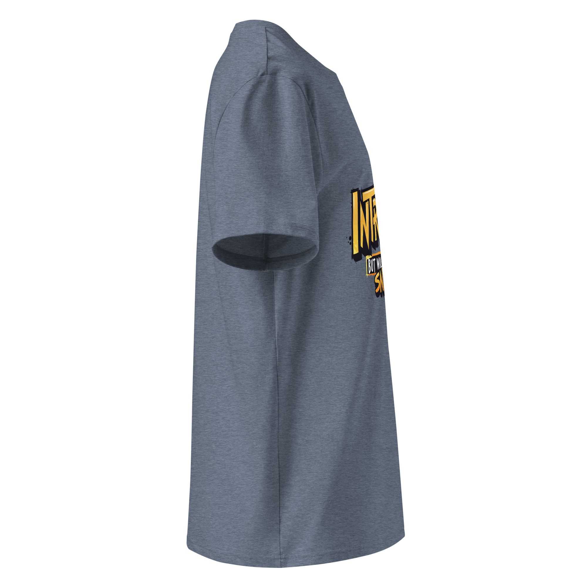 unisex-organic-cotton-t-shirt-dark-heather-blue-right-6871d531e6efd.jpg Introvert Unisex organic cotton t-shirt