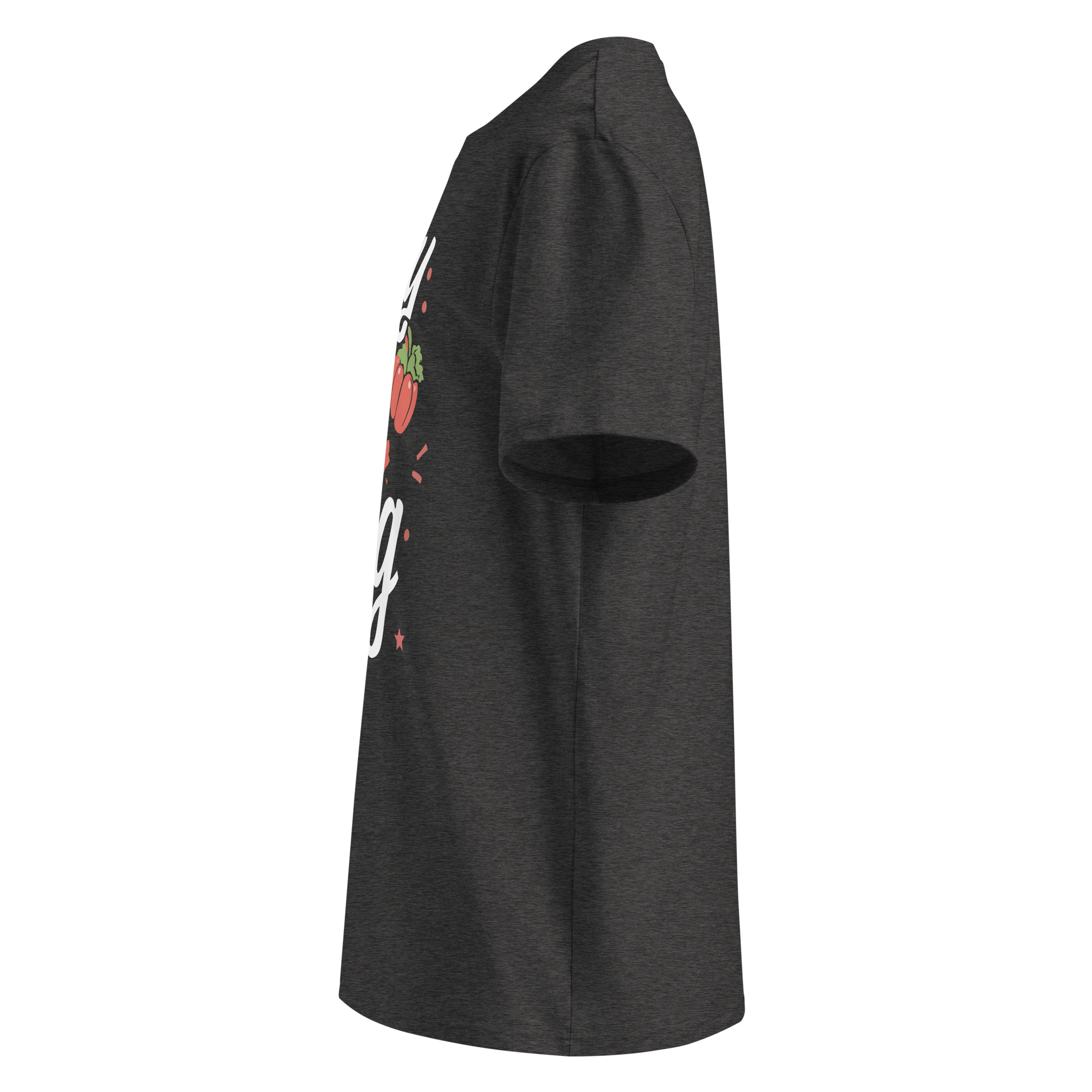 unisex-organic-cotton-t-shirt-dark-heather-grey-left-6871cf579d668.jpg No to Veg Unisex organic cotton t-shirt