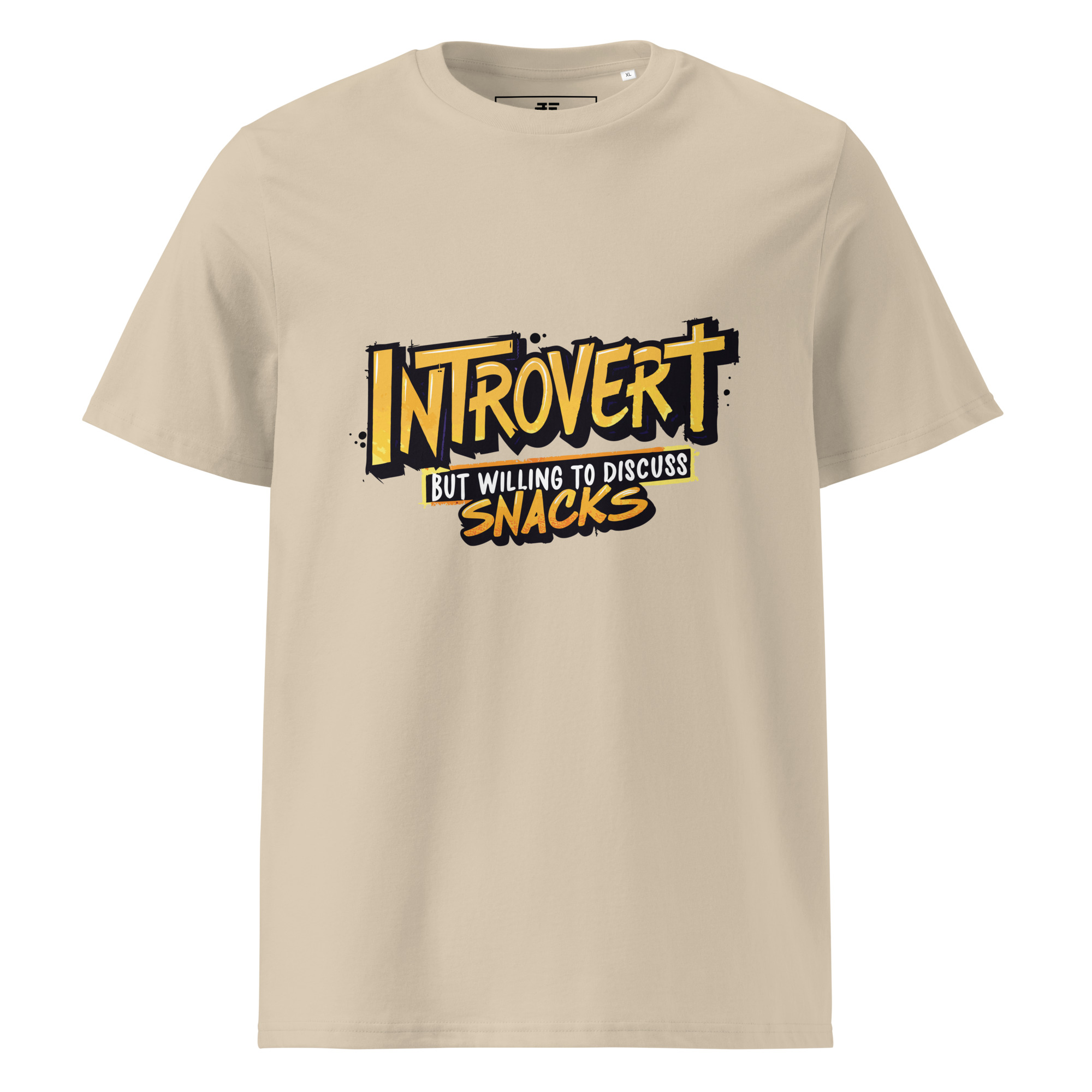 unisex-organic-cotton-t-shirt-desert-dust-front-6871d532010be.jpg Introvert Unisex organic cotton t-shirt