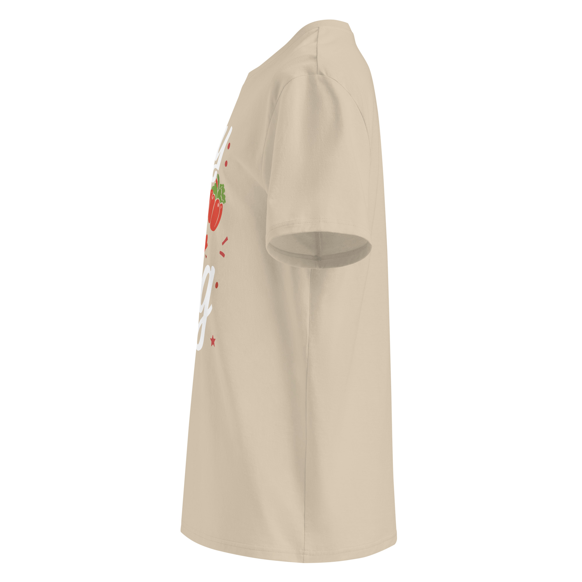 unisex-organic-cotton-t-shirt-desert-dust-left-6871cf5855eb4.jpg No to Veg Unisex organic cotton t-shirt