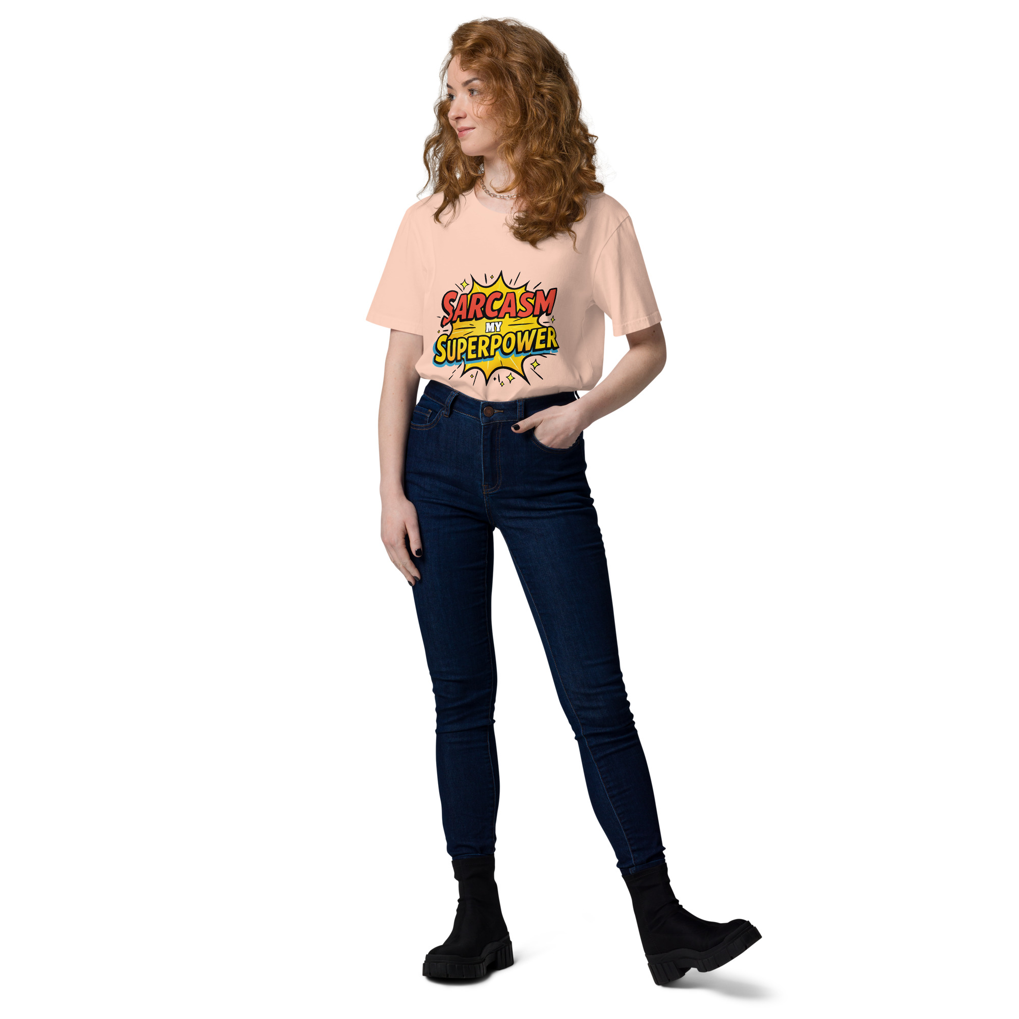 unisex-organic-cotton-t-shirt-fraiche-peche-front-2-6871d8d00e95b.jpg Sarcasm Unisex organic cotton t-shirt