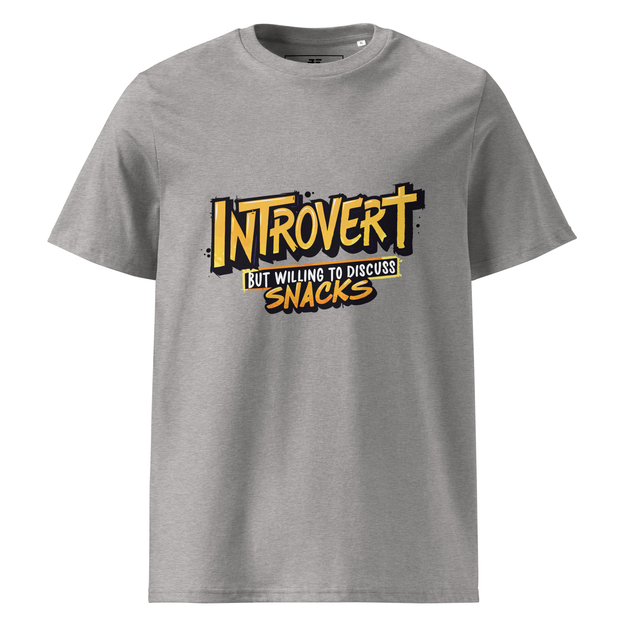 unisex-organic-cotton-t-shirt-heather-grey-front-6871d531eac0f.jpg Introvert Unisex organic cotton t-shirt