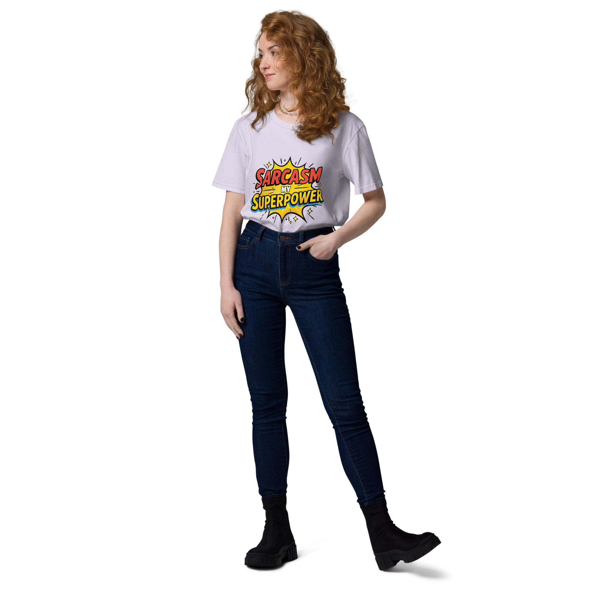 unisex-organic-cotton-t-shirt-lavender-front-2-6871d8d036ed2.jpg Sarcasm Unisex organic cotton t-shirt