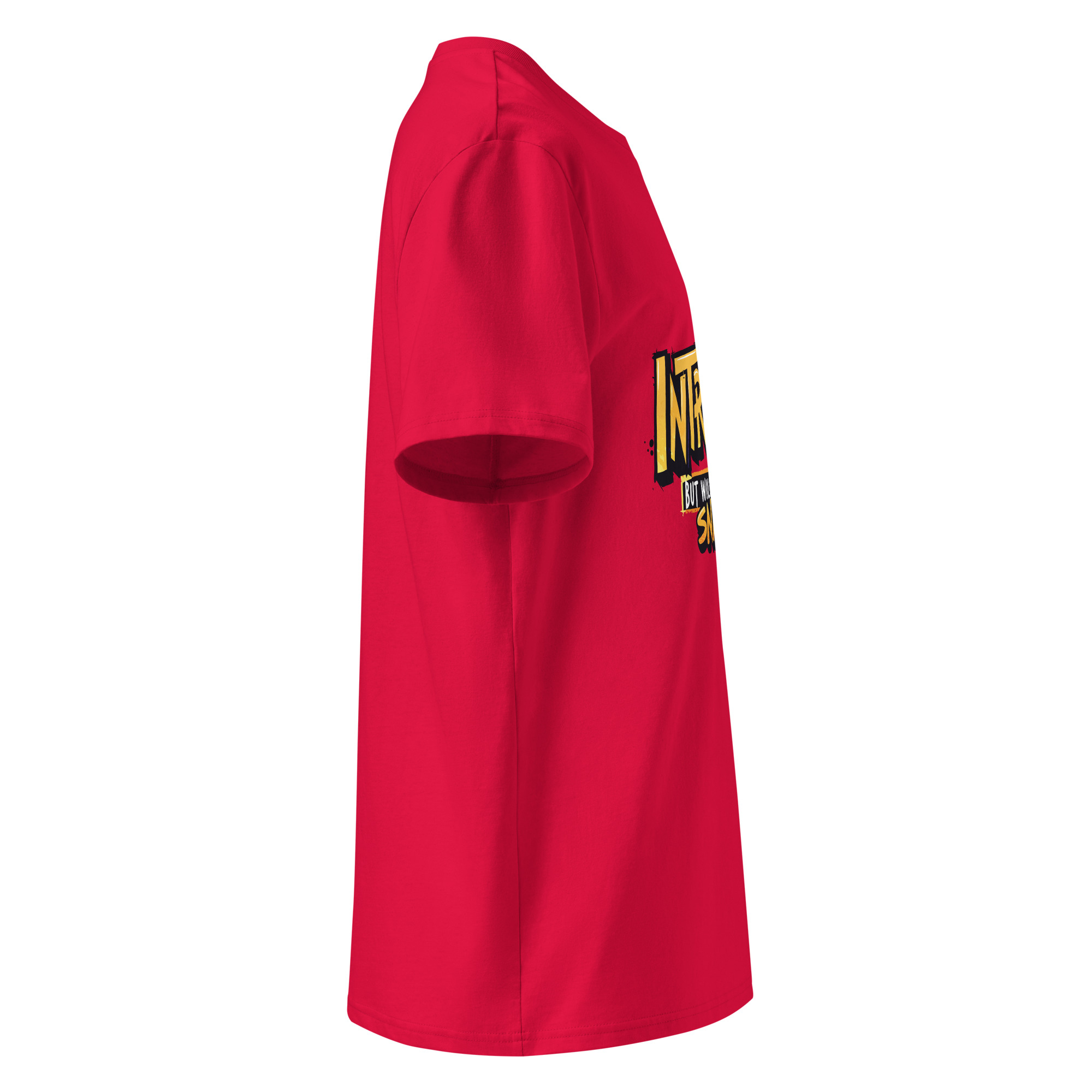 unisex-organic-cotton-t-shirt-red-right-6871d531dca68.jpg Introvert Unisex organic cotton t-shirt