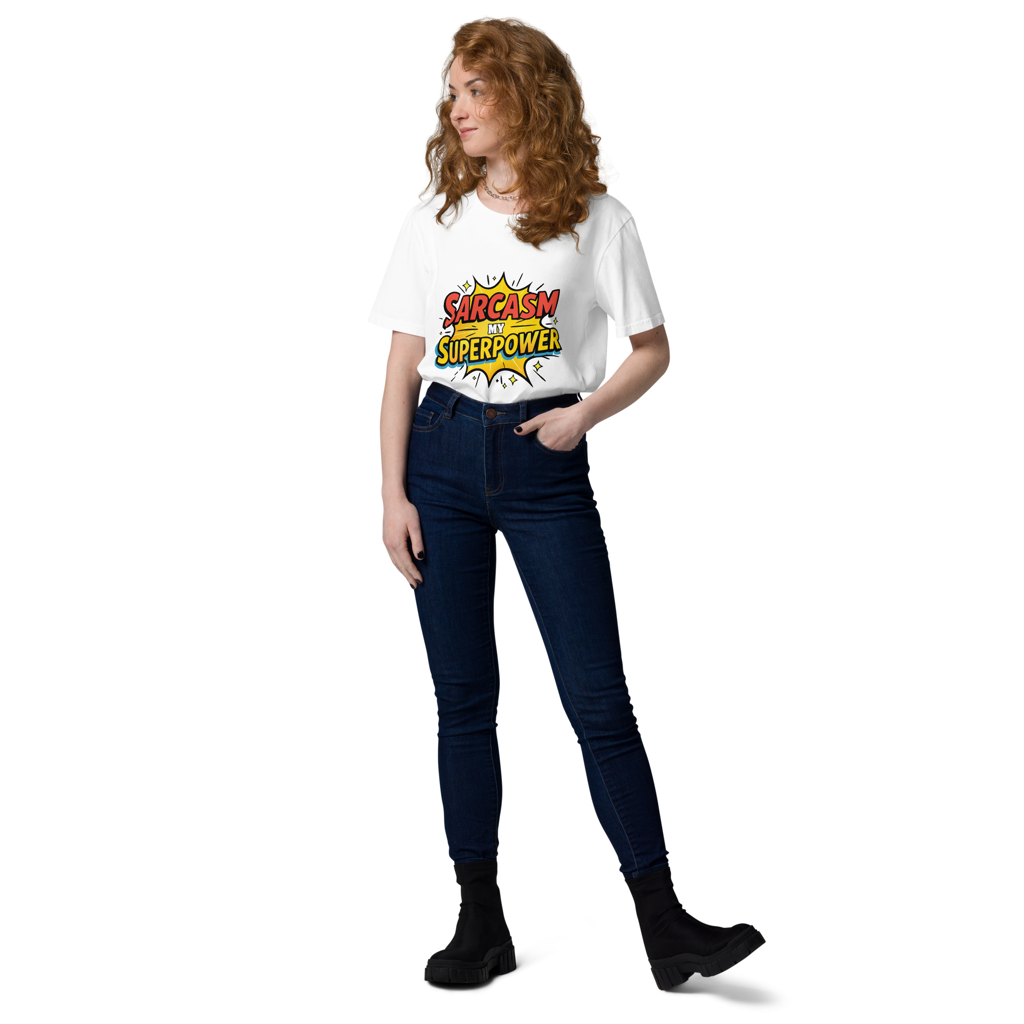 unisex-organic-cotton-t-shirt-white-front-2-6871d8d04e153.jpg Sarcasm Unisex organic cotton t-shirt